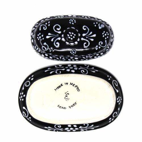 Encantada Handmade Pottery Butter Dish, Black & White - Encantada - Flyclothing LLC