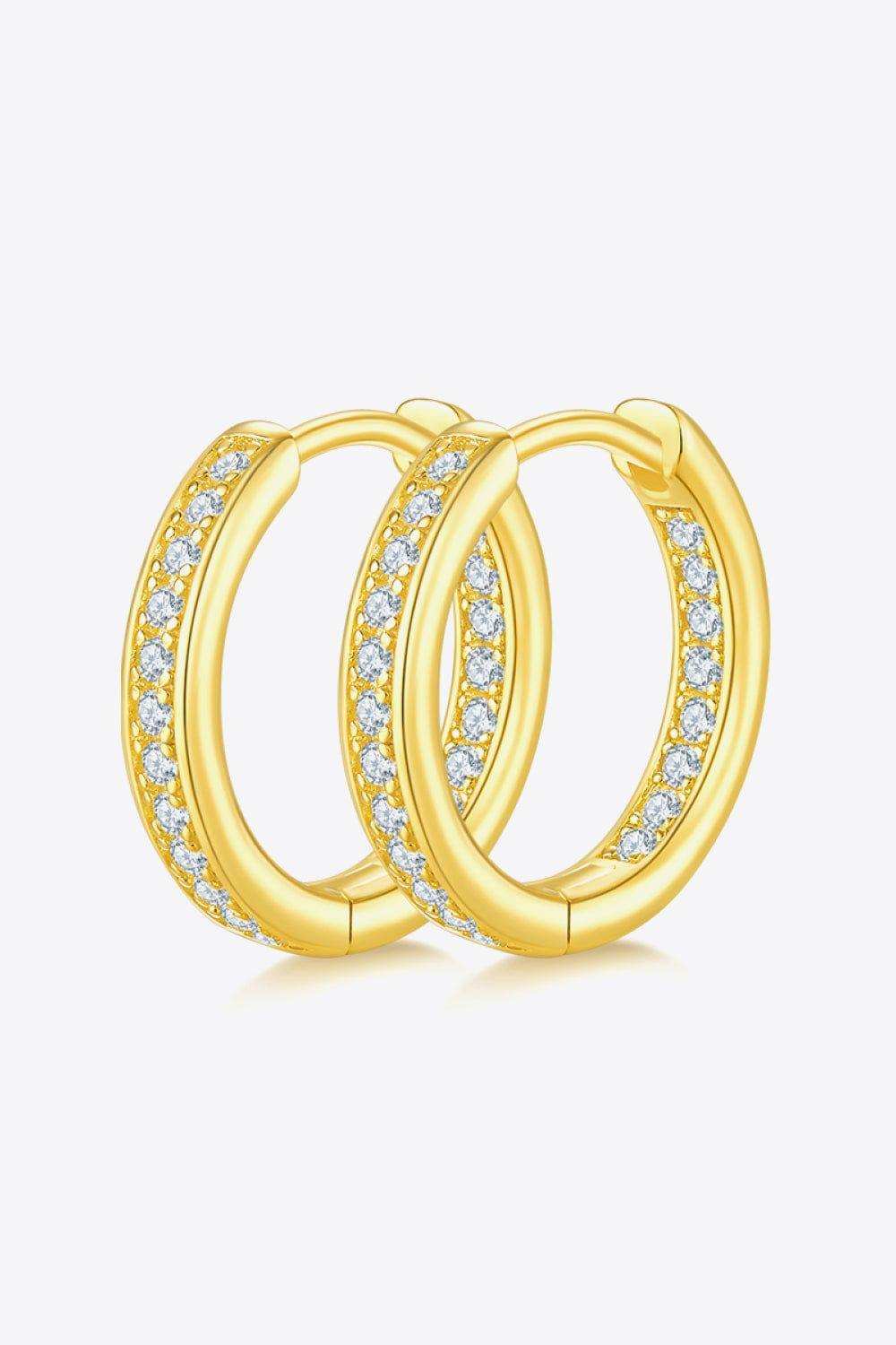 Moissanite 925 Sterling Silver Huggie Earrings - Trendsi - Flyclothing LLC