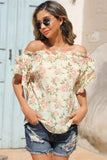 Floral Frill Trim Off-Shoulder Blouse - Trendsi - Flyclothing LLC