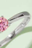 Moissanite Contrast 925 Sterling Silver Solitaire Ring - Trendsi - Flyclothing LLC