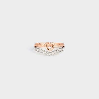 Knotted Heart Shape Inlaid Zircon Ring - Trendsi - Flyclothing LLC