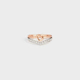 Knotted Heart Shape Inlaid Zircon Ring - Trendsi