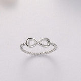 Number 8 Zircon 925 Sterling Silver Ring - Trendsi