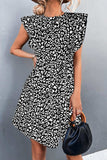 Leopard Round Neck Mini Dress - Trendsi - Flyclothing LLC