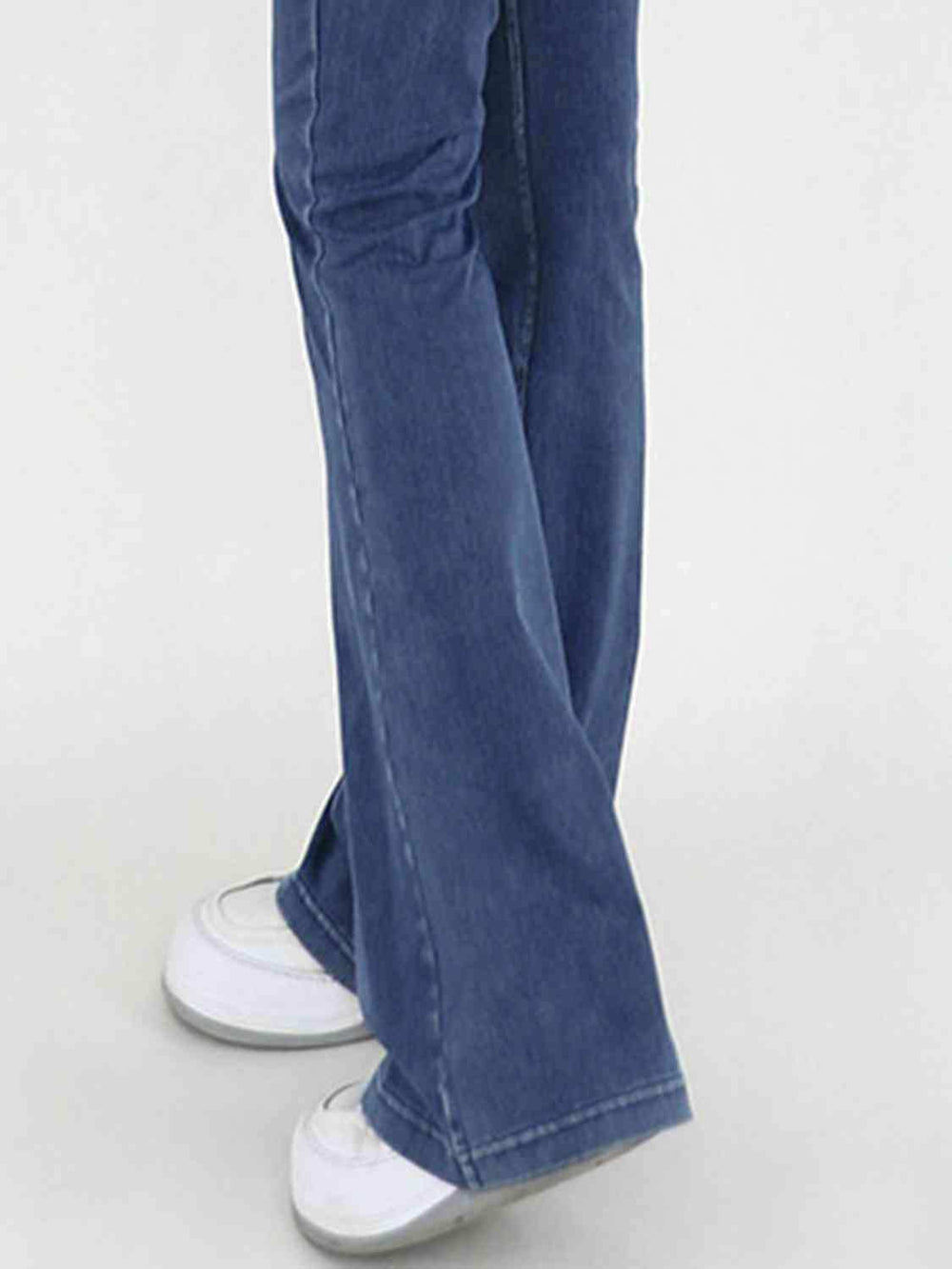 Wide Waistband Bootcut Jeans with Pockets - Trendsi - Flyclothing LLC