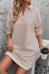 Johnny Collar Dropped Shoulder Dress - Trendsi - Flyclothing LLC