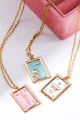 Tarot Card Pendant Copper Necklace - Trendsi - Flyclothing LLC