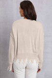 Lip Fringe Round Neck Sweater - Trendsi - Flyclothing LLC