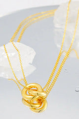 Linked Ring Pendant Chain Necklace - Trendsi - Flyclothing LLC