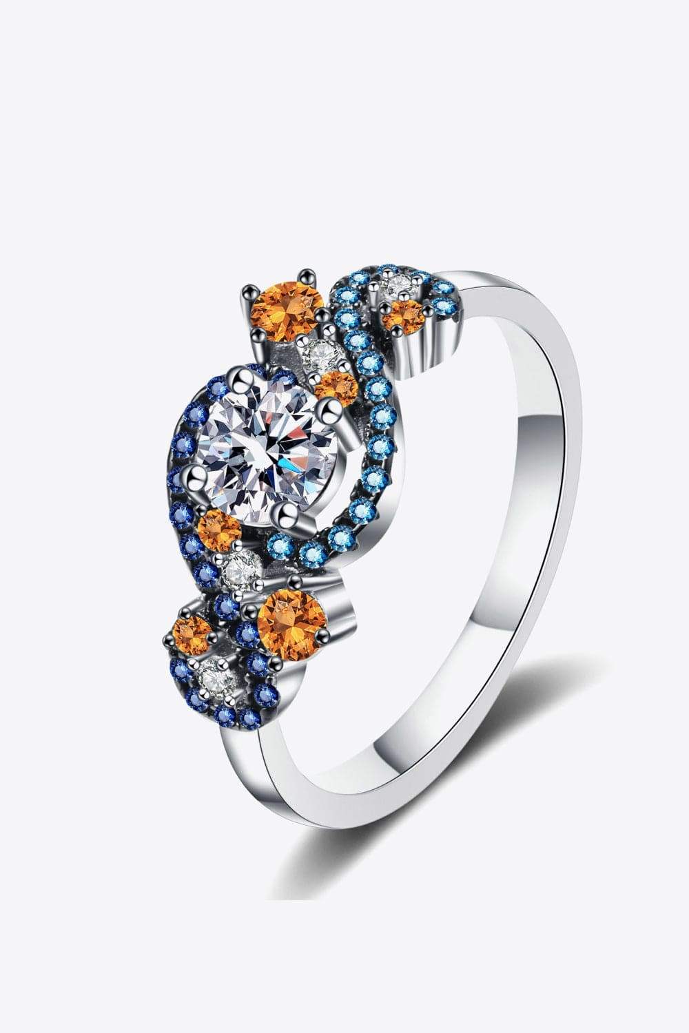 Moissanite Contrast 925 Sterling Silver Ring - Trendsi - Flyclothing LLC