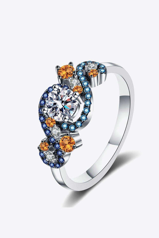 Moissanite Contrast 925 Sterling Silver Ring - Trendsi - Flyclothing LLC