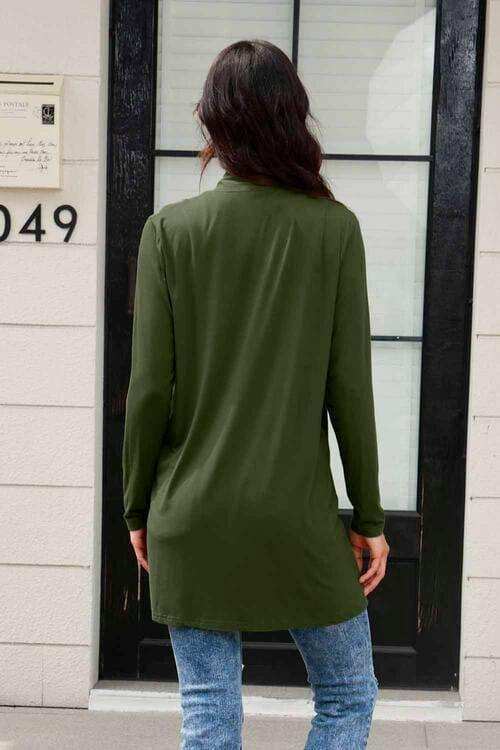 Basic Bae Full Size Open Front Long Sleeve Cardigan with Pockets - Trendsi - Flyclothing LLC