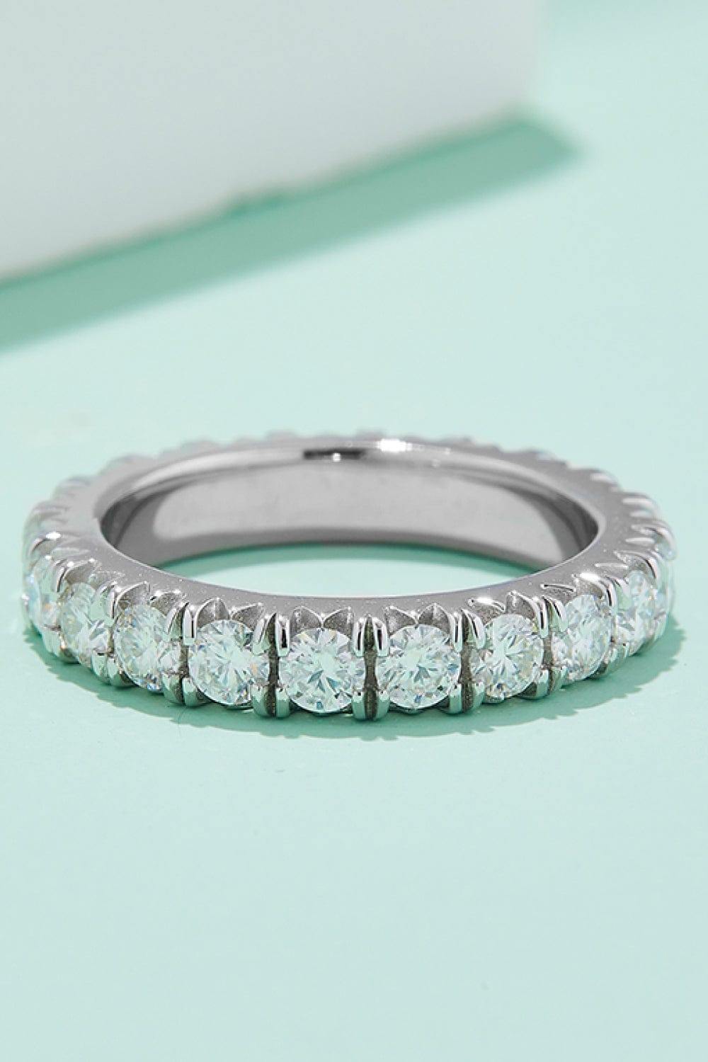 2.3 Carat Moissanite 925 Sterling Silver Eternity Ring - Trendsi