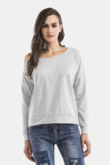 Cold-Shoulder Asymmetrical Neck Sweatshirt - Flyclothing LLC