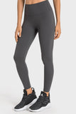 High-Rise Wide Waistband Yoga Leggings - Trendsi