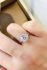 2 Carat Moissanite 925 Sterling Silver Ring - Trendsi - Flyclothing LLC