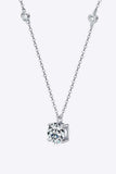 2 Carat Moissanite 4-Prong 925 Sterling Silver Necklace - Trendsi - Flyclothing LLC