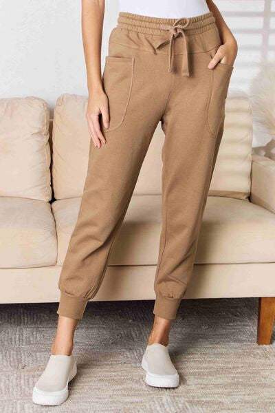 RISEN High Rise Relaxed Joggers - Trendsi - Flyclothing LLC