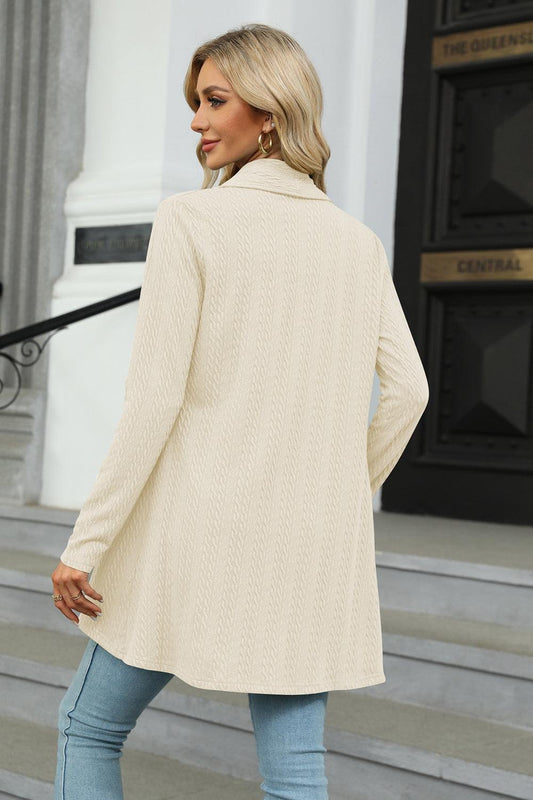 Open Front Long Sleeve Cardigan - Trendsi