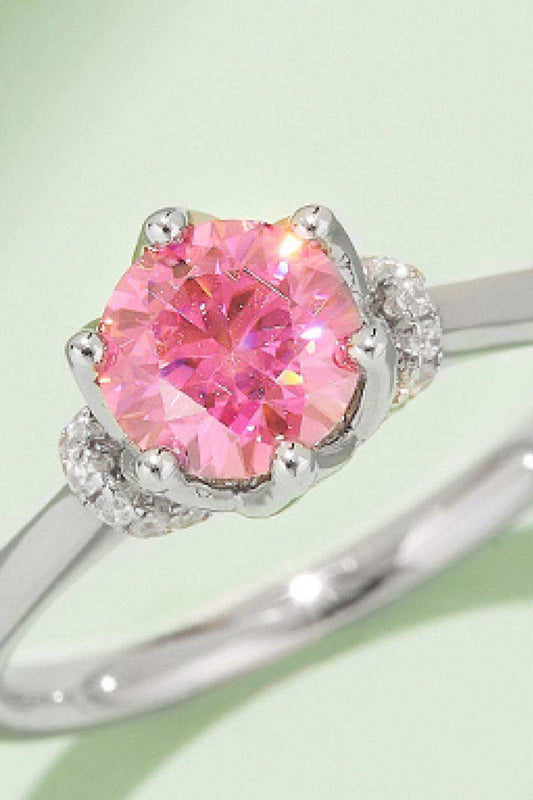 1 Carat Moissanite Contrast 925 Sterling Silver Ring - Trendsi - Flyclothing LLC