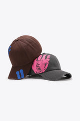 VIBRA Graphic Distressed Adjustable Baseball Cap - Trendsi - Flyclothing LLC