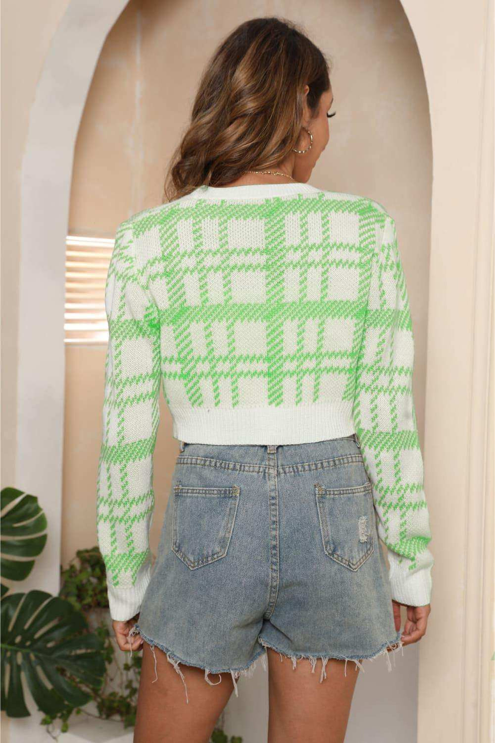 V-Neck Cropped Button-Up Cardigan - Trendsi - Flyclothing LLC