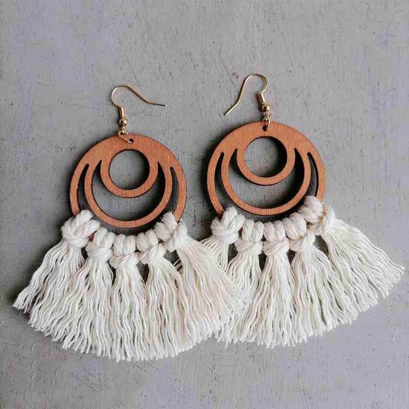 Tassel Detail Geometric Earrings - Trendsi - Flyclothing LLC