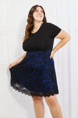 Yelete Full Size Contrasting Lace Midi Dress - Trendsi - Flyclothing LLC