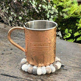 Hand Crafted Felt Ball Coasters from Nepal: 4-pack, Multicolor Greys - Global Groove (T) - Global Groove - Flyclothing LLC