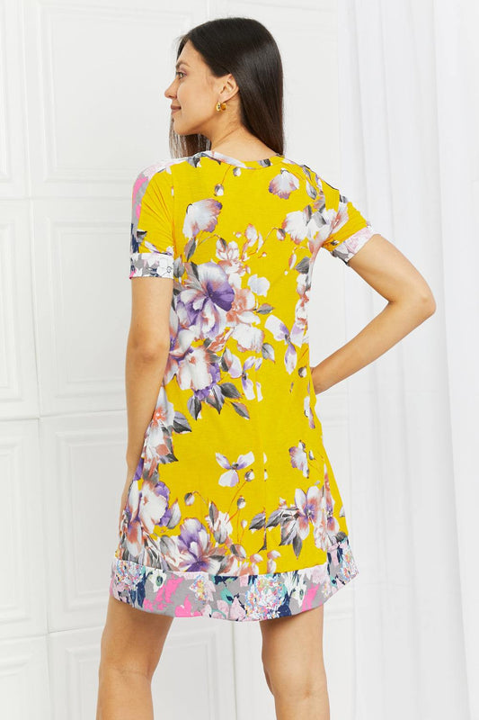 Celeste In The Meadow Full Size Contrast Mini Dress - Trendsi