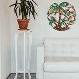 Colorful Palm Trees Hand Painted Metal Wall Art - Croix des Bouquets - Croix des Bouquets