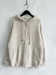 Zip Up Drawstring Long Sleeve Hooded Sweater - Flyclothing LLC