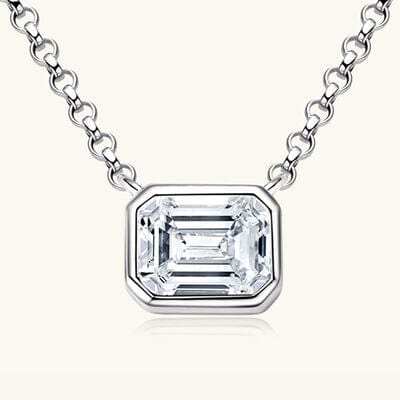 1 Carat Moissanite 925 Sterling Silver Pendant Necklace - Trendsi - Flyclothing LLC