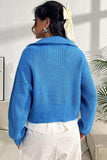 Quarter Zip Dropped Shoulder Sweater - Trendsi - Flyclothing LLC