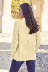 Basic Bae Full Size Ribbed Exposed Seam Mock Neck Knit Top - Trendsi - Flyclothing LLC