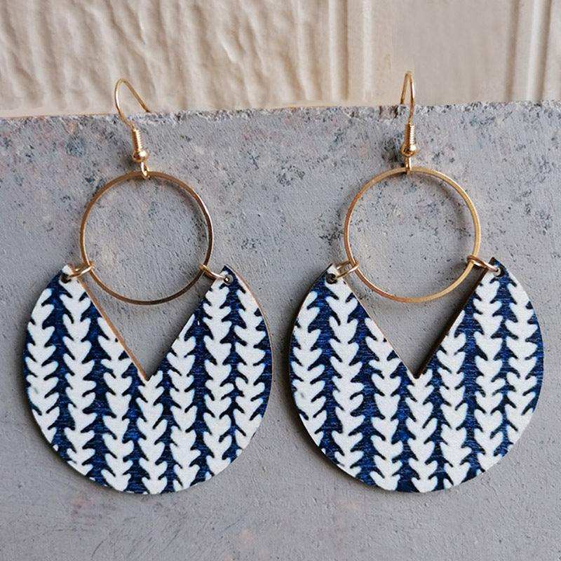 Ms.Pac-Man Shape Wooden Dangle Earrings - Trendsi - Flyclothing LLC