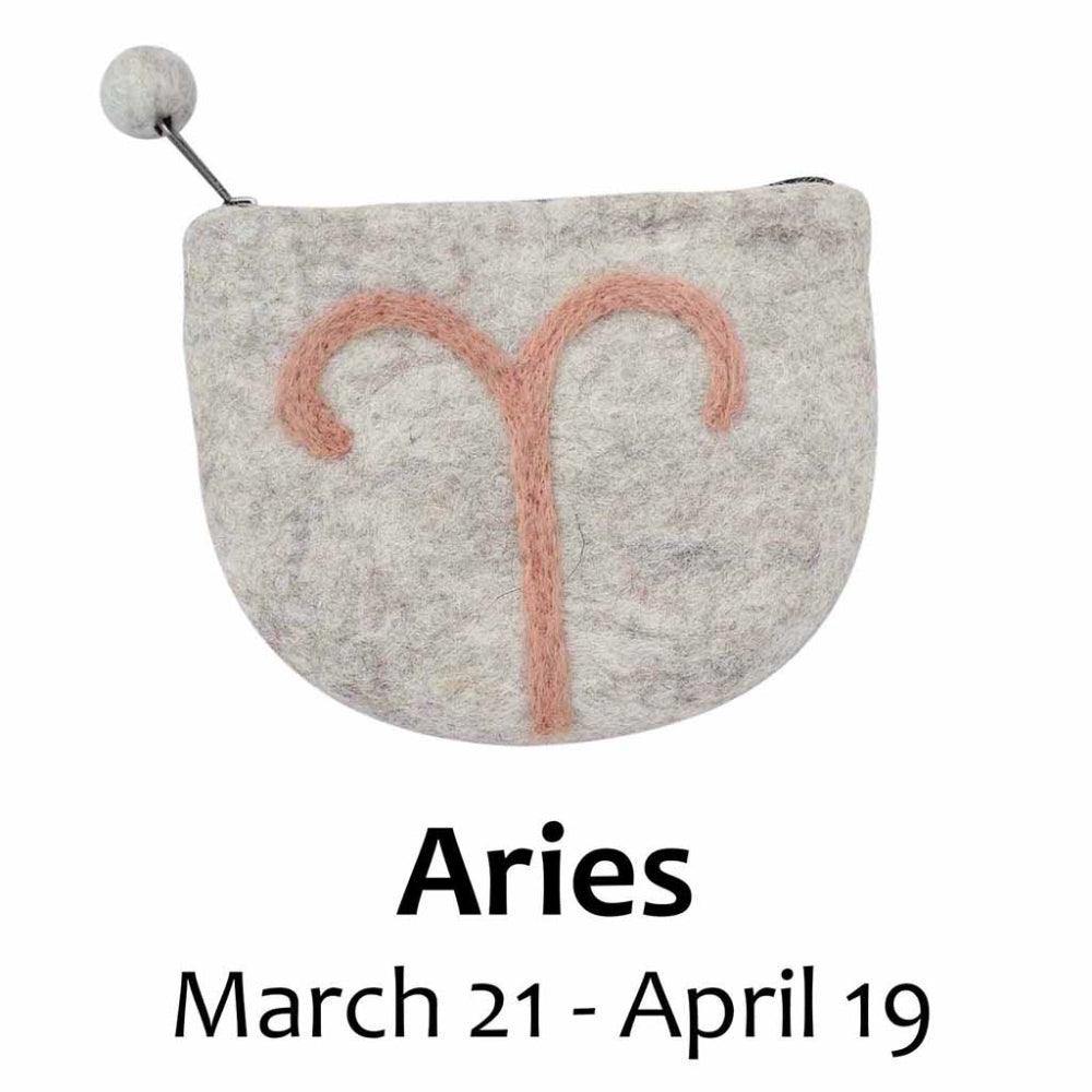 Felt Aries Zodiac Coin Purse - Global Groove - Global Groove