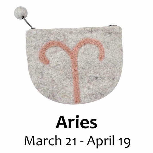 Felt Aries Zodiac Coin Purse - Global Groove - Global Groove