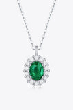 1.5 Carat Lab-Grown Emerald 925 Sterling Silver Necklace - Trendsi