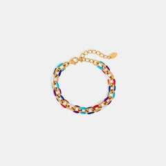 Titanium Steel Oil Drip Chain Bracelet - Trendsi