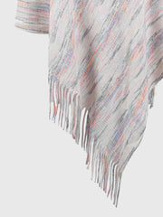 Fringe Hem Hooded Poncho - Trendsi