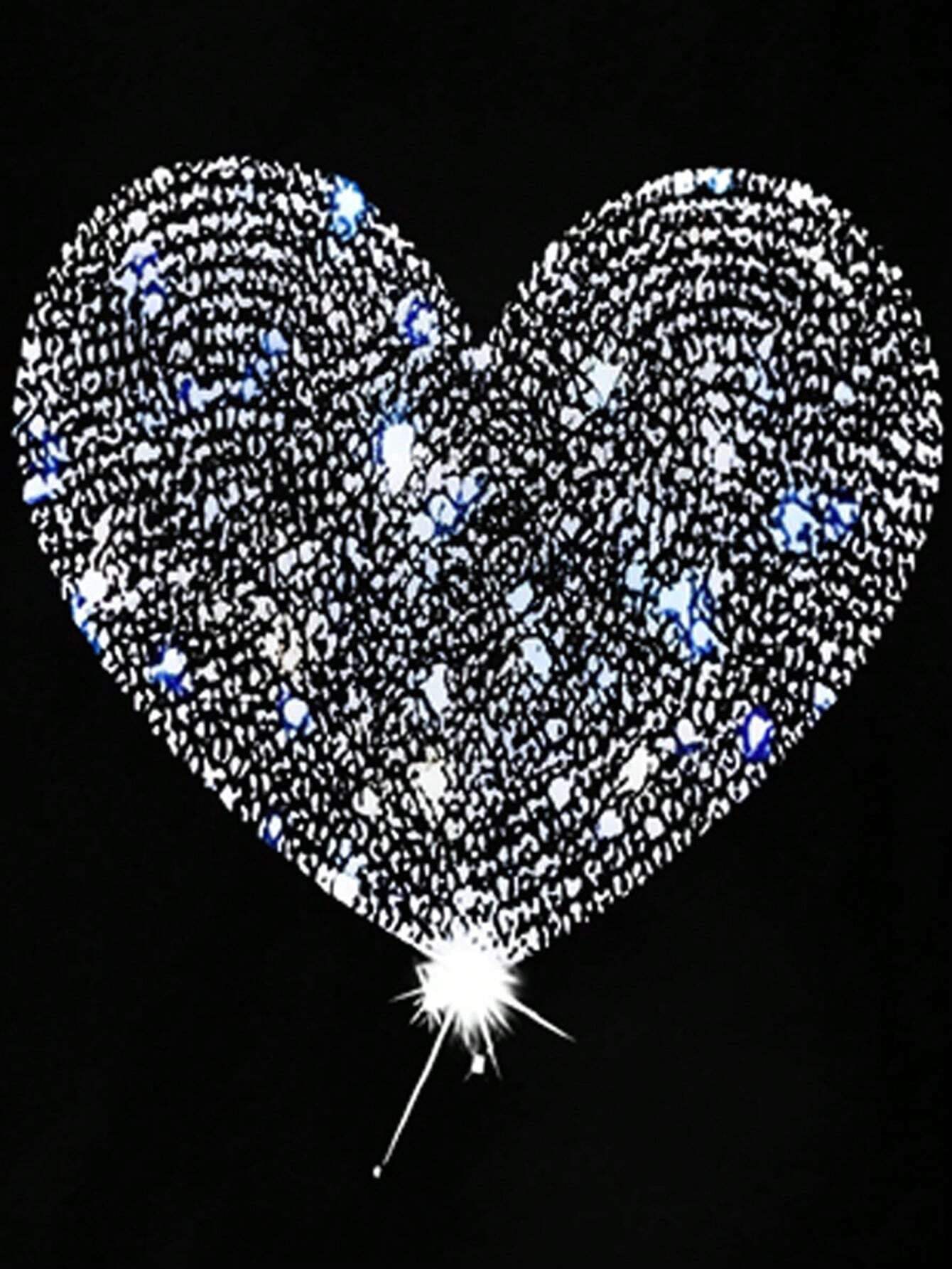Heart Round Neck Short Sleeve T-Shirt - Trendsi - Flyclothing LLC