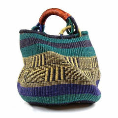 Bolga Pot Design Market Basket, Mixed Colors - Gitzell