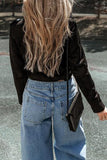 Zip Up Collared Neck Jacket - Flyclothing LLC