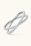 Moissanite 925 Sterling Silver Crisscross Ring - Trendsi - Flyclothing LLC