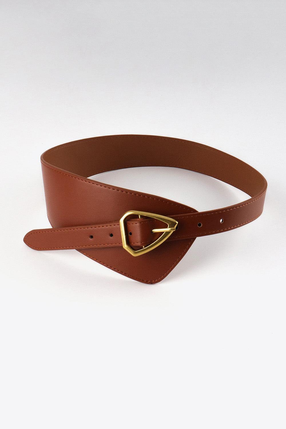 Irregular PU Leather Belt - Trendsi