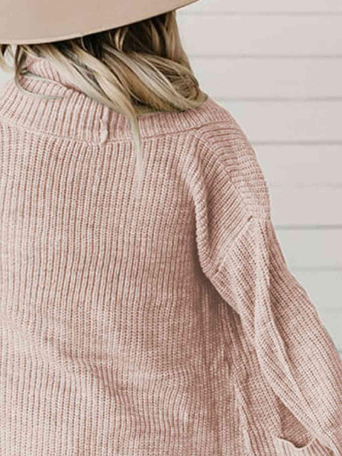 High-Low Open Front Cardigan with Pockets - Trendsi