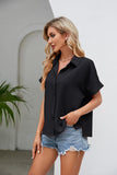 Short Sleeve Collared Neck Shirt - Trendsi