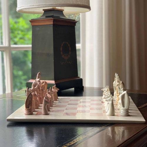 Hand Carved Soapstone Animal Chess Set - 15" Board - Smolart - Smolart