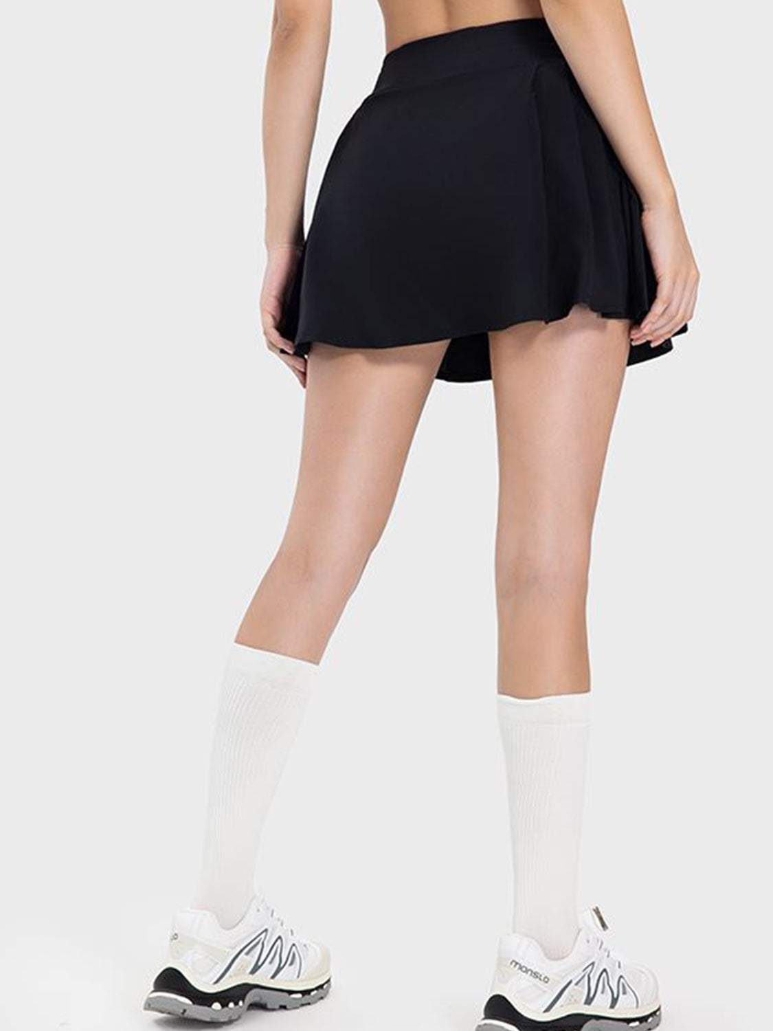 Pleated Detail Mid-Rise Waist Active Skirt - Trendsi - Flyclothing LLC